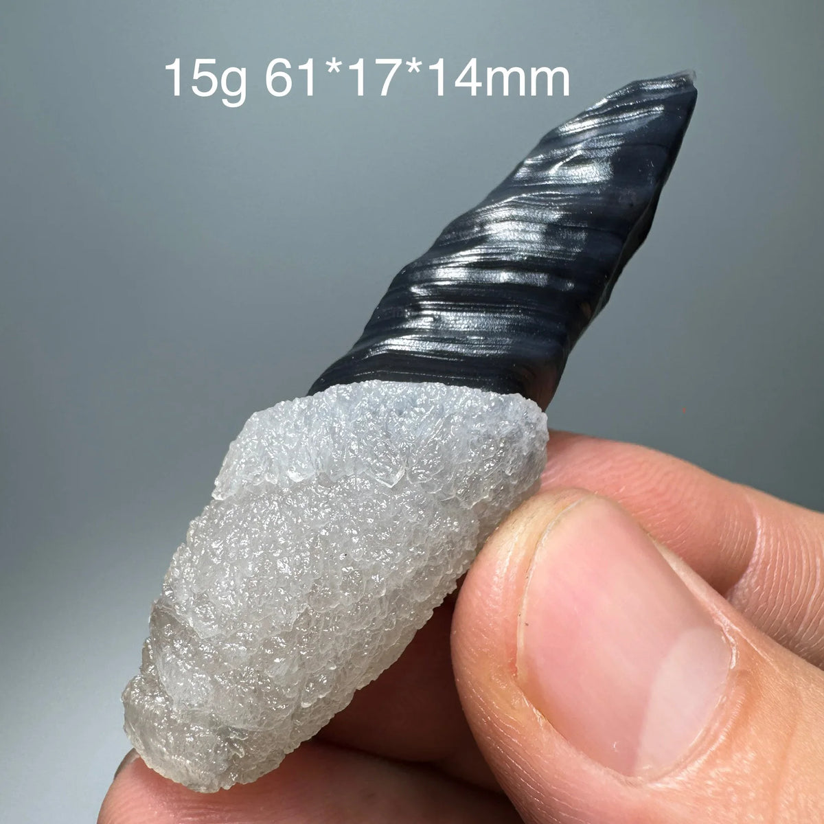 Natural Black Agate Mineral Specimen Energy Crystal Geode Healing Witchcraft Raw Stone Meditation Stick Halloween Decor BM1-33