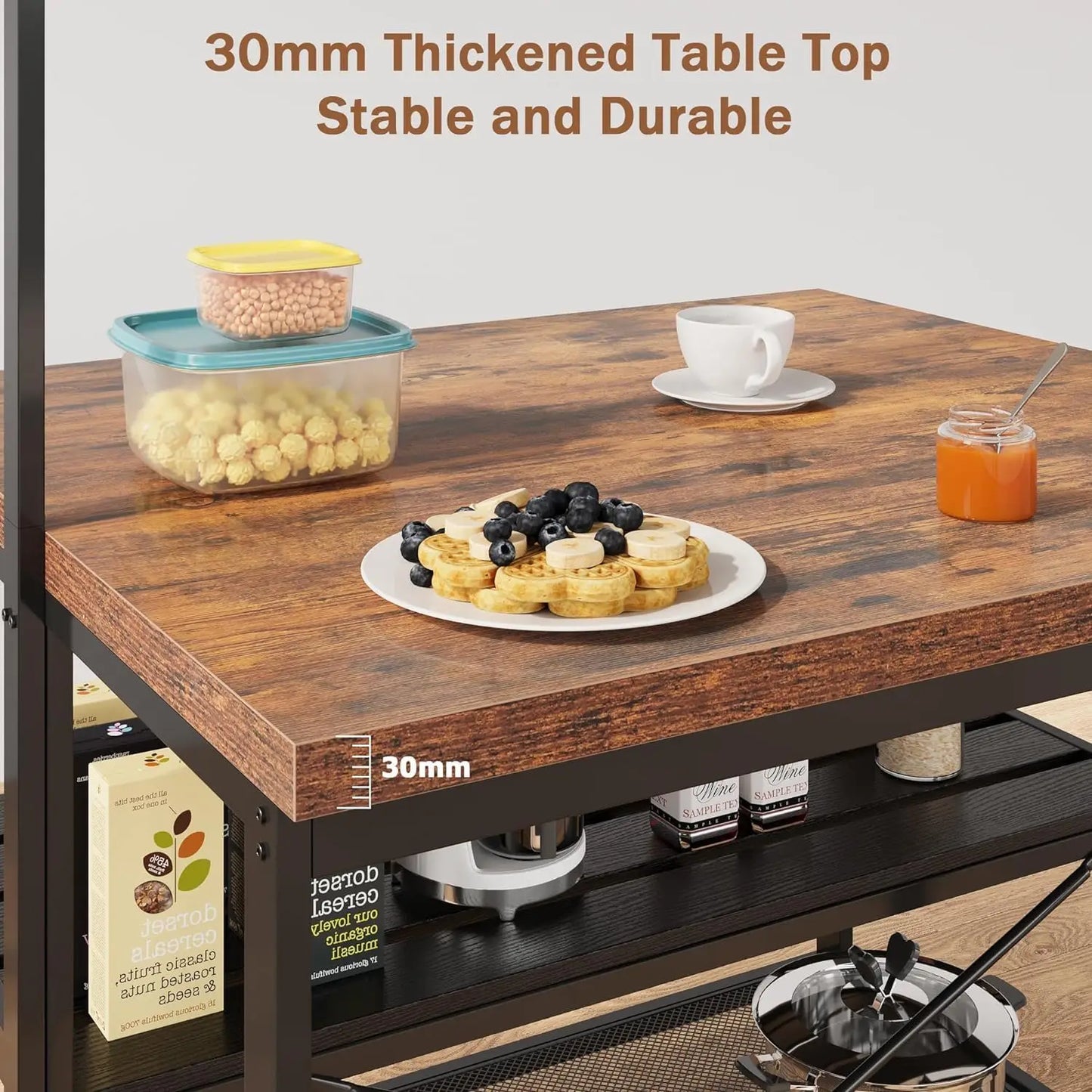 Studyset Kitchen Island With Storage Baker Rack And Seating