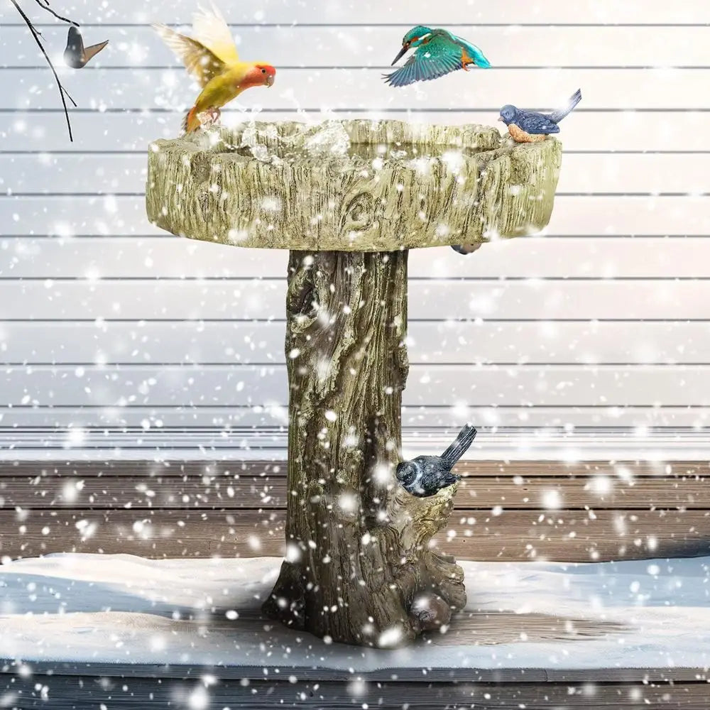 Rustic Concrete Bird Bath Garden Decor Attracts Birds