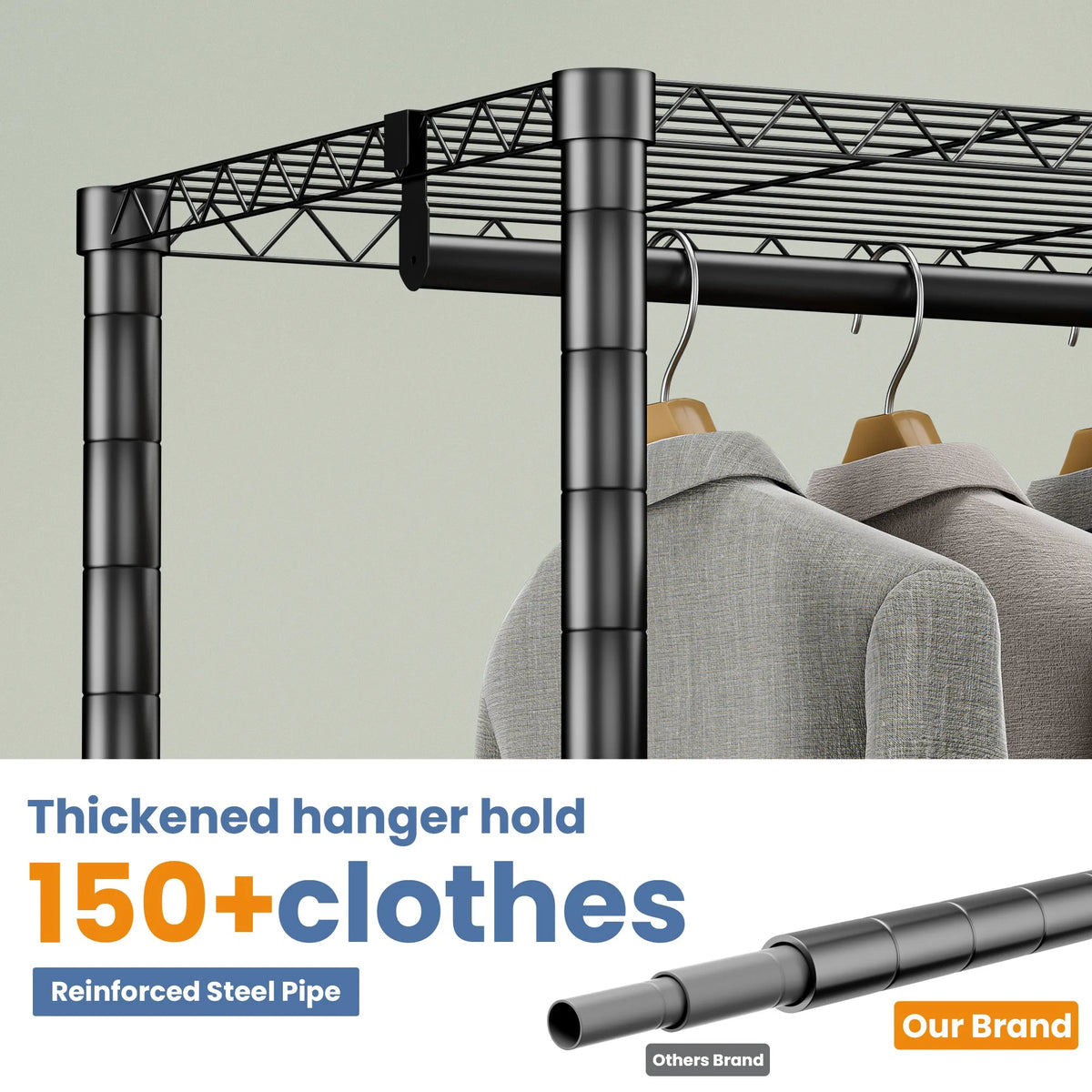 Clothes Rack Storage Organizer Wardrobe Freestanding Heavy Duty