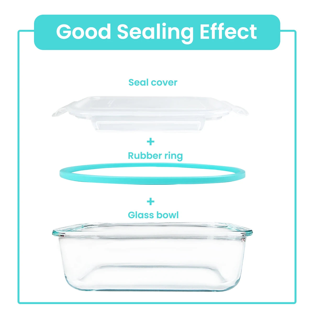 Glass Food Storage Containers 8 Piece Leakproof Airtight Microwave Safe