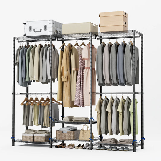 Portable Freestanding Clothes Rack Storage Organizer Heavy Duty Wardrobe