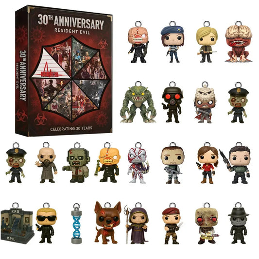 Resident Evil Advent Calendar 30th Advent Calendar 24 Days 2D Acrylic Hanging Ornament Blind Box Halloween Decor Gift
