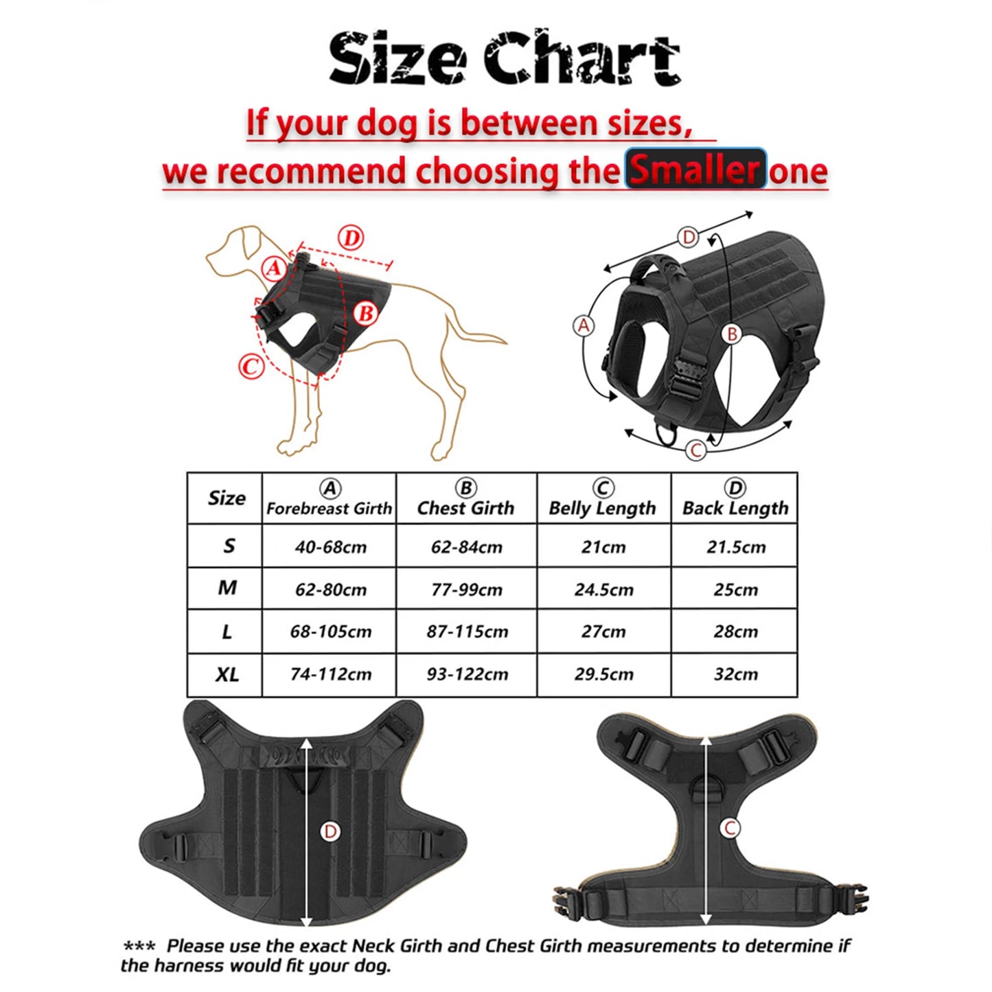 Petravel Tactical Dog Harness Vest With Molle Pouches For Training
