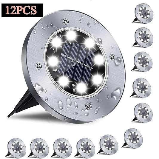 Outdoor Waterproof Solar LED Underground Lights 12 Pack