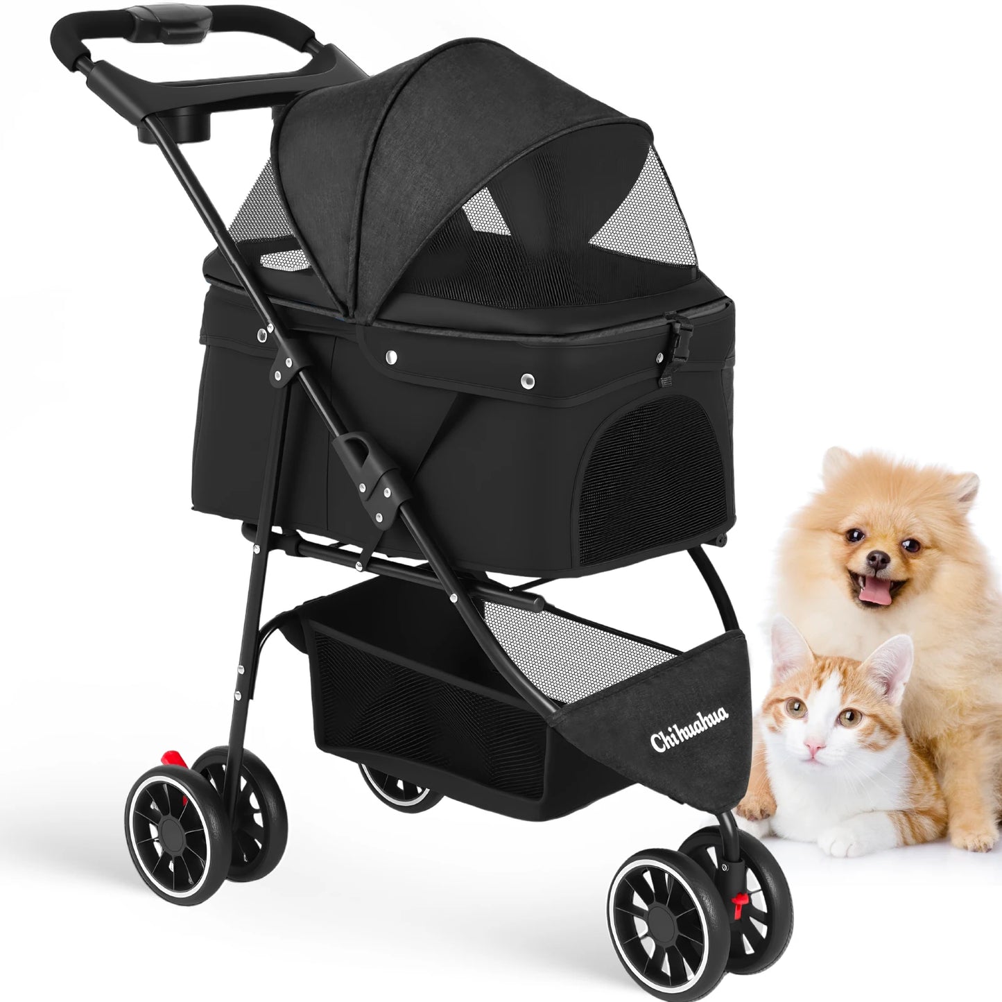 Chihuahua Pet Stroller Small Dogs And Cats Portable Foldable Carrier