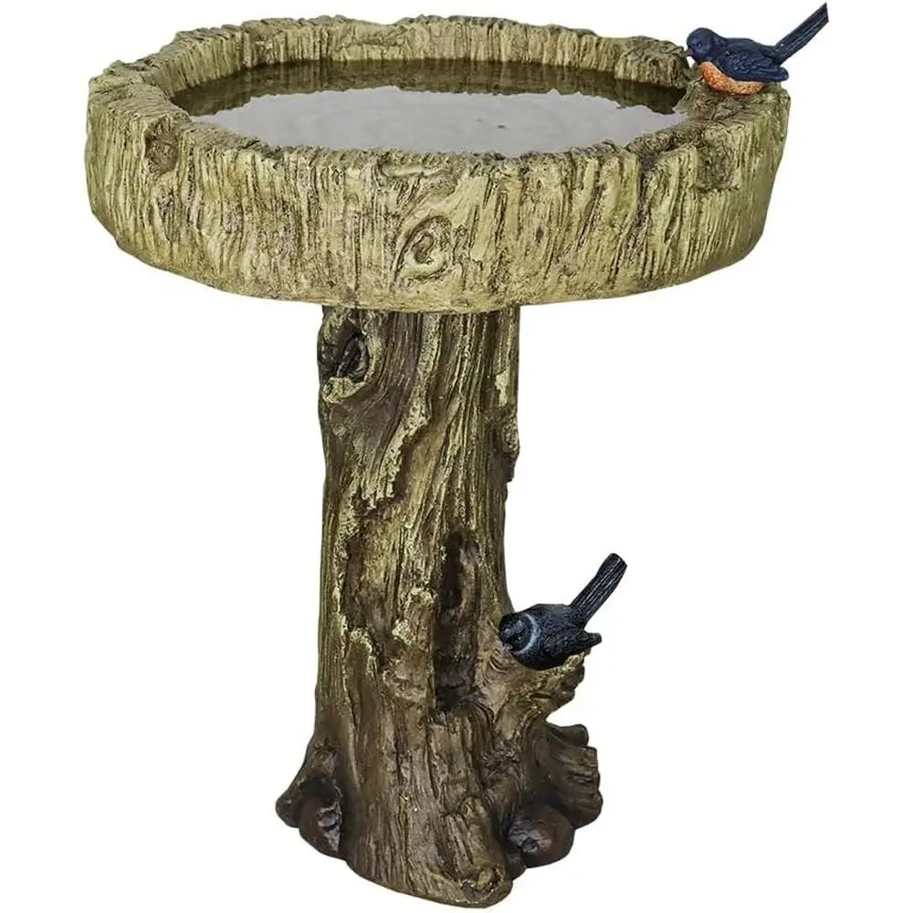 Rustic Concrete Bird Bath Garden Decor Attracts Birds