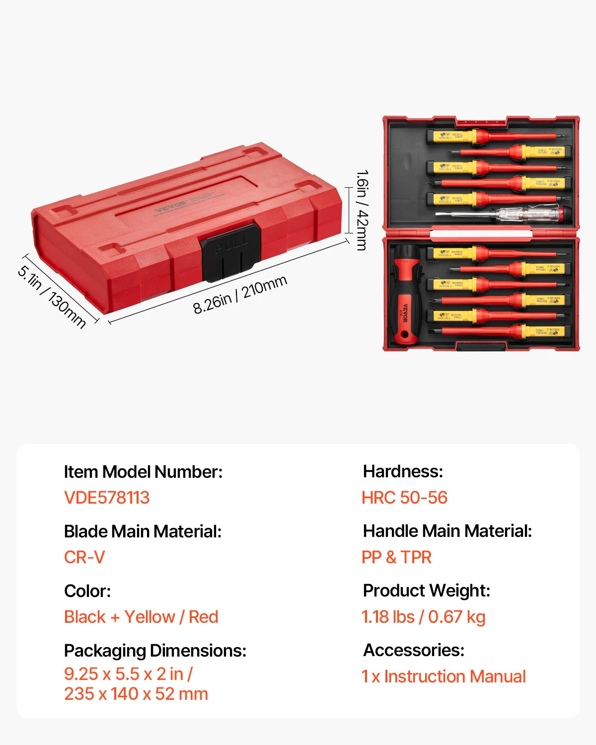 Insulated Screwdriver Set 1000V Magnetic Phillips For Electricians