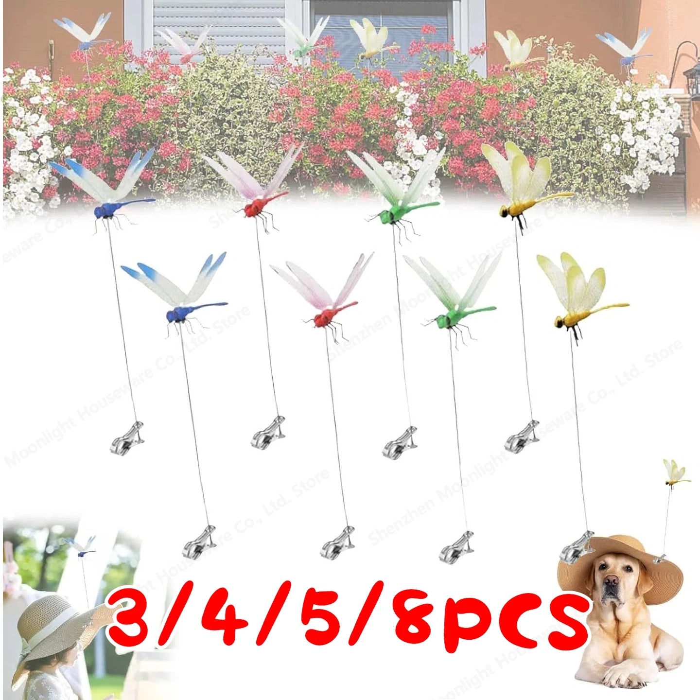 Alloet Dragonfly Hat Clip Bug Repellent And Garden Decor