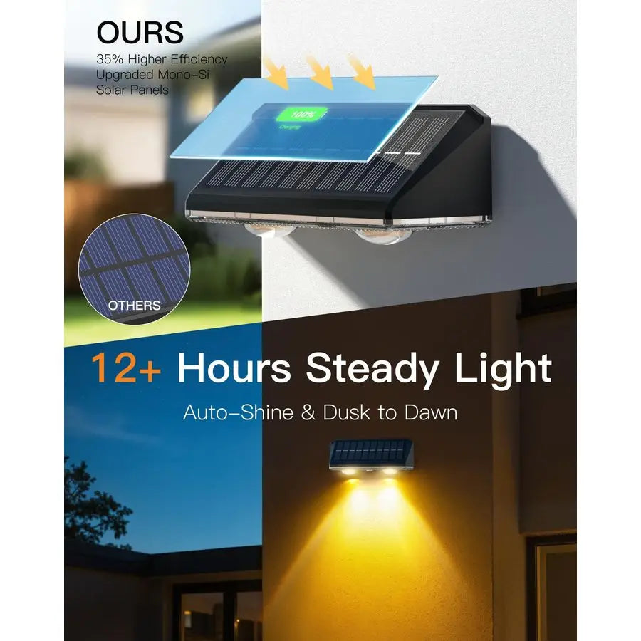 XMSJ Fence Lights Outdoor 12 Pack Solar Powered IP65 Waterproof