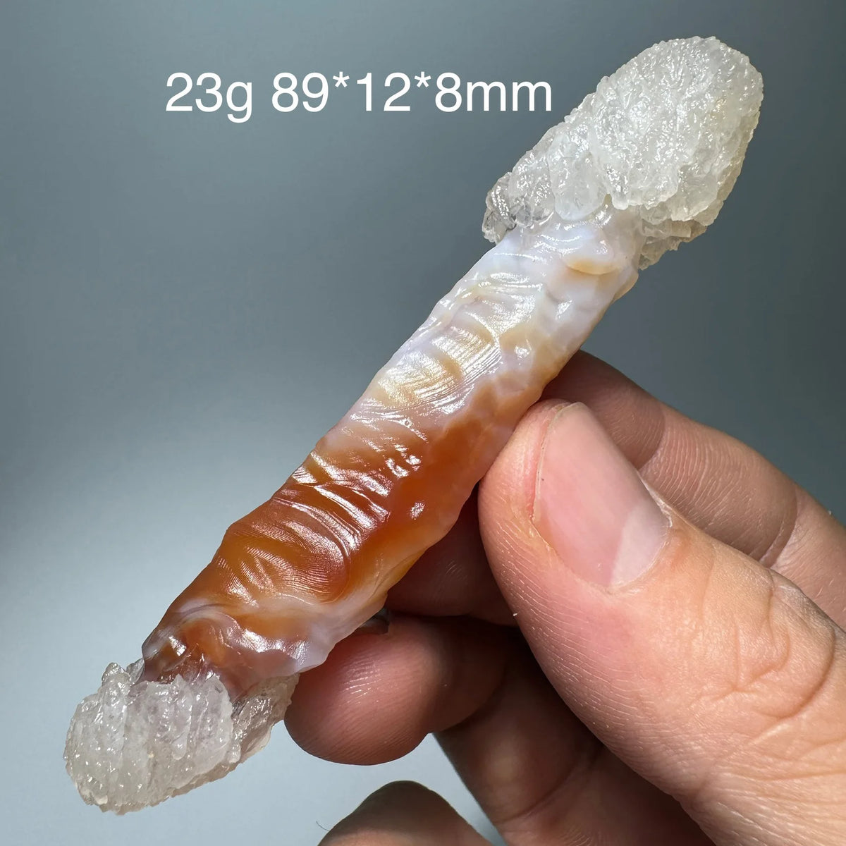 Natural Black Agate Mineral Specimen Energy Crystal Geode Healing Witchcraft Raw Stone Meditation Stick Halloween Decor BM1-33
