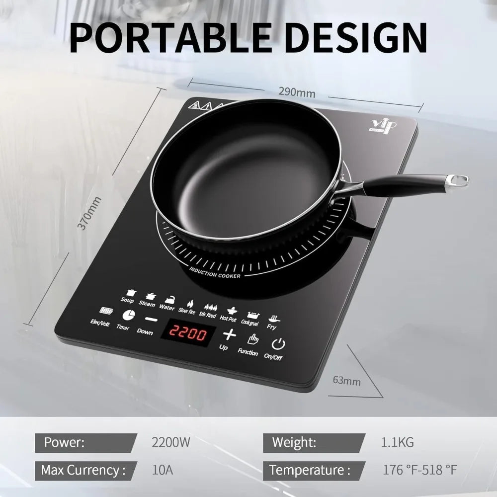 Bymaocar 110V Induction Cooktop 750W With Touch Panel