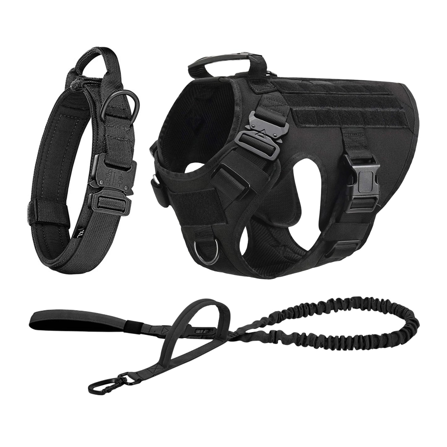 Petravel Tactical Dog Harness Vest With Molle Pouches For Training