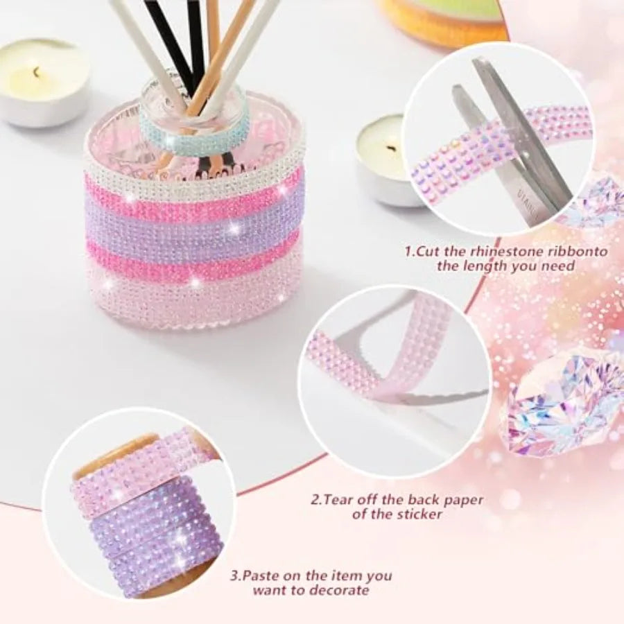 Rhinestone Ribbon Self-Adhesive Crystal Strips For DIY Crafts