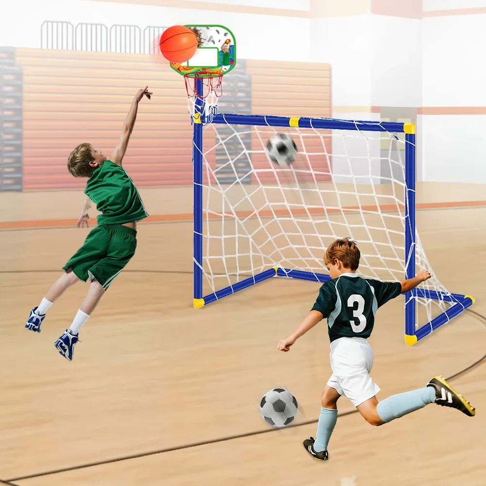 Kmoist 2 In 1 Basketball Stand And Football Goal Playset