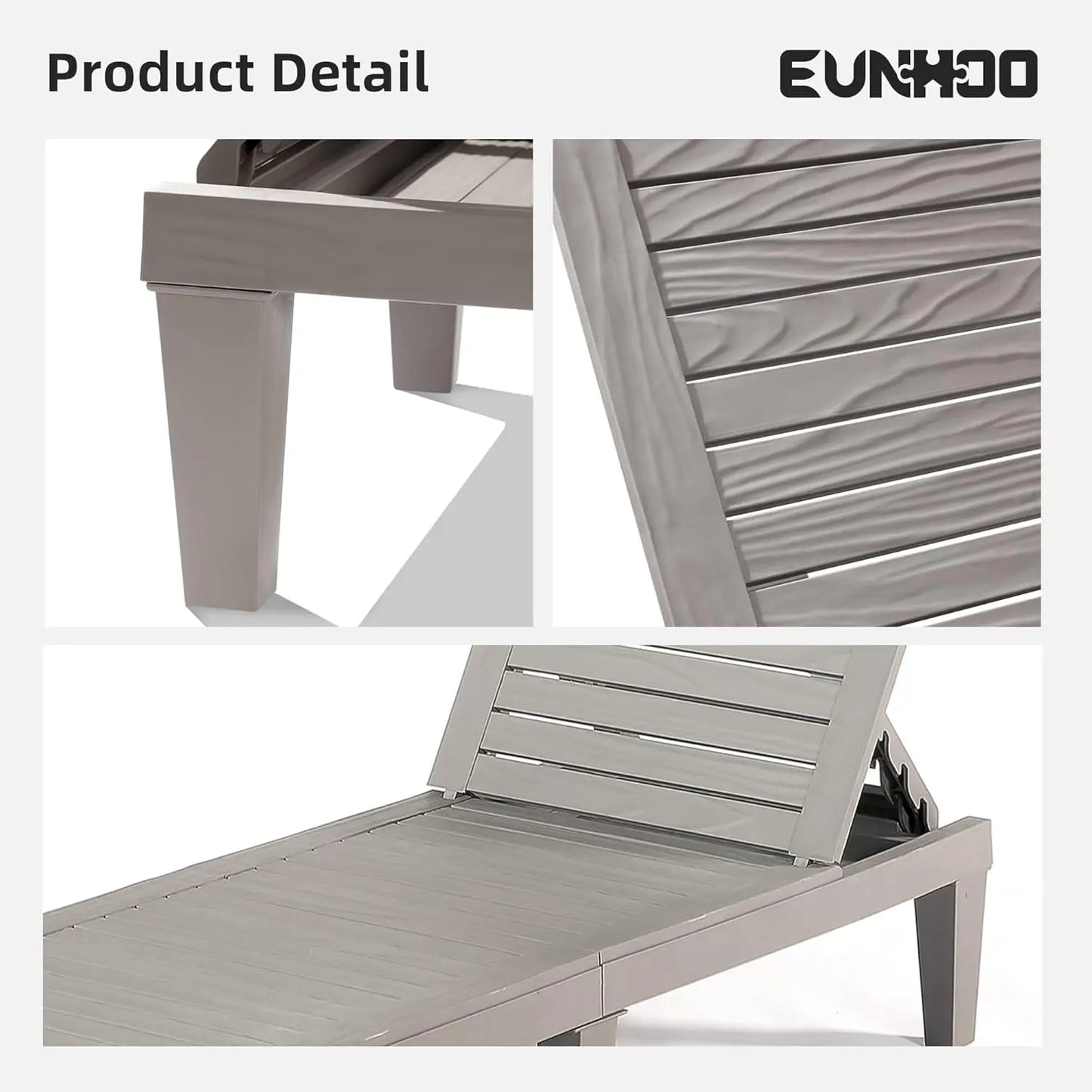 Outdoor Chaise Lounge Set of 2 Adjustable 5 Position Backrests