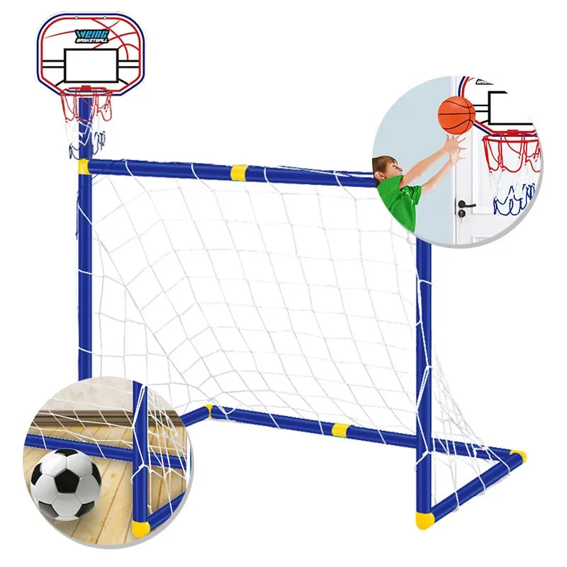 Kmoist 2 In 1 Basketball Stand And Football Goal Playset