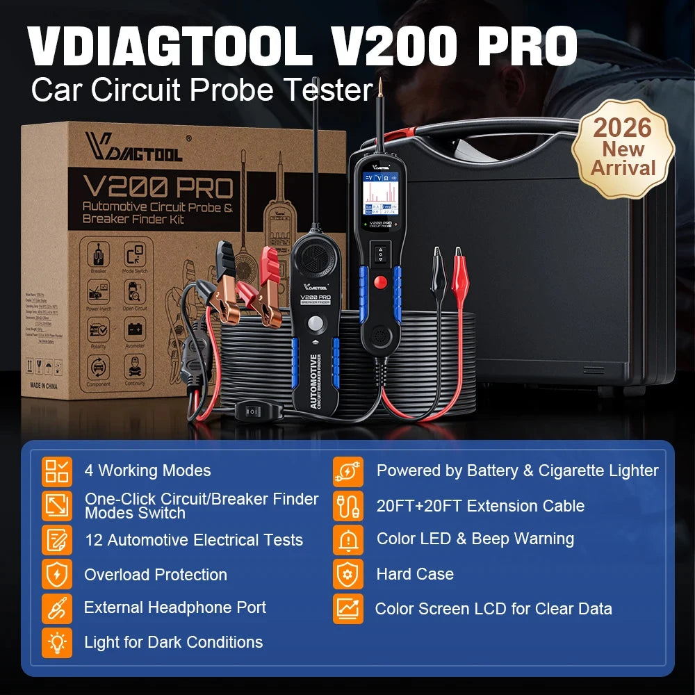 VDIAGTOOL V200PRO Automotive Power Circuit Probe 12V 24V Breaker Finder