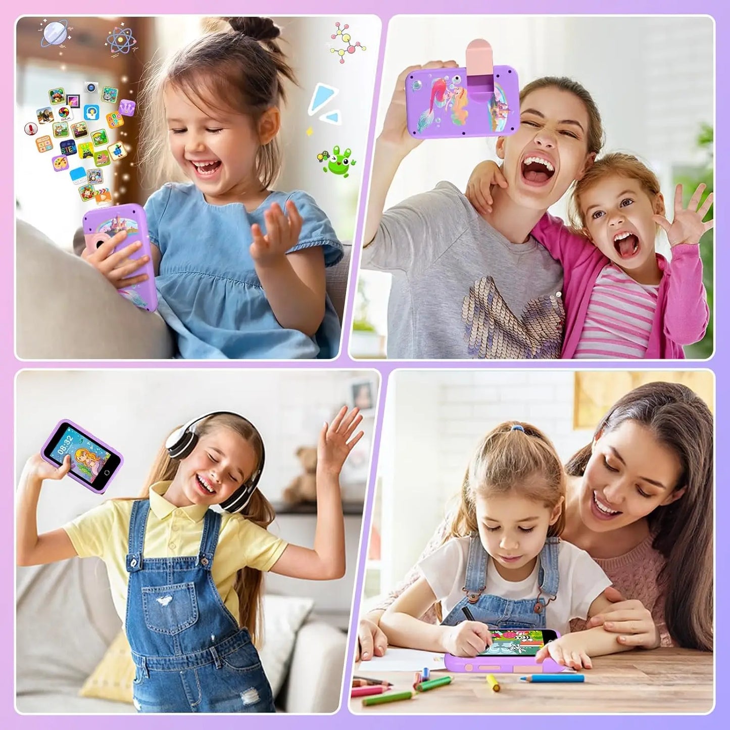 Kids Smart Phone Toy With Dual Camera Educational Fun Learning