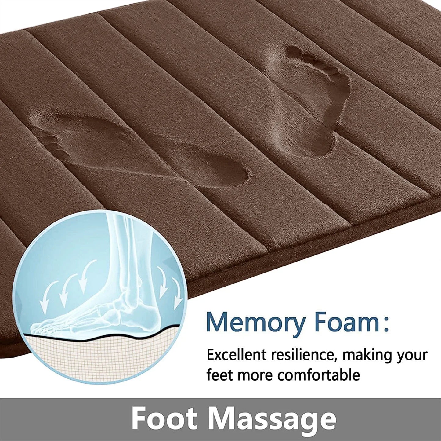 Memory Foam Bath Mat Non Slip Super Absorbent Bathroom Rug