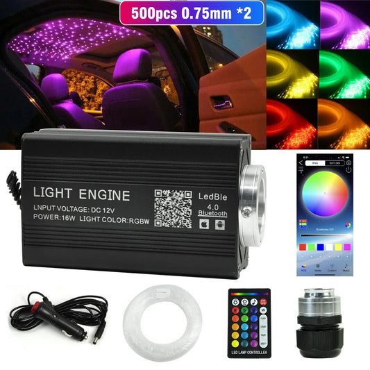 500Pcs Home Car Headliner Star Light Fiber Optic Roof Ceiling Kit