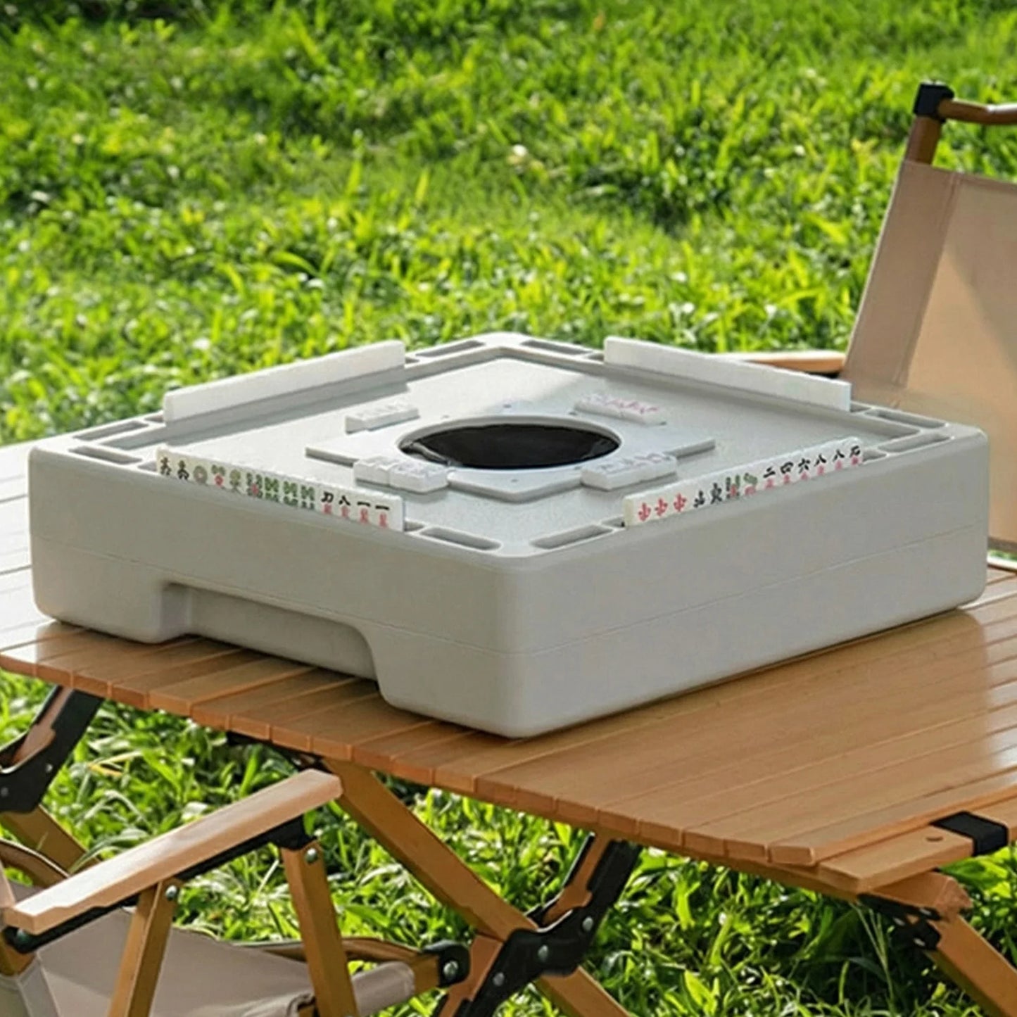 Portable Mahjong Set With 144 Tiles And Travel Case