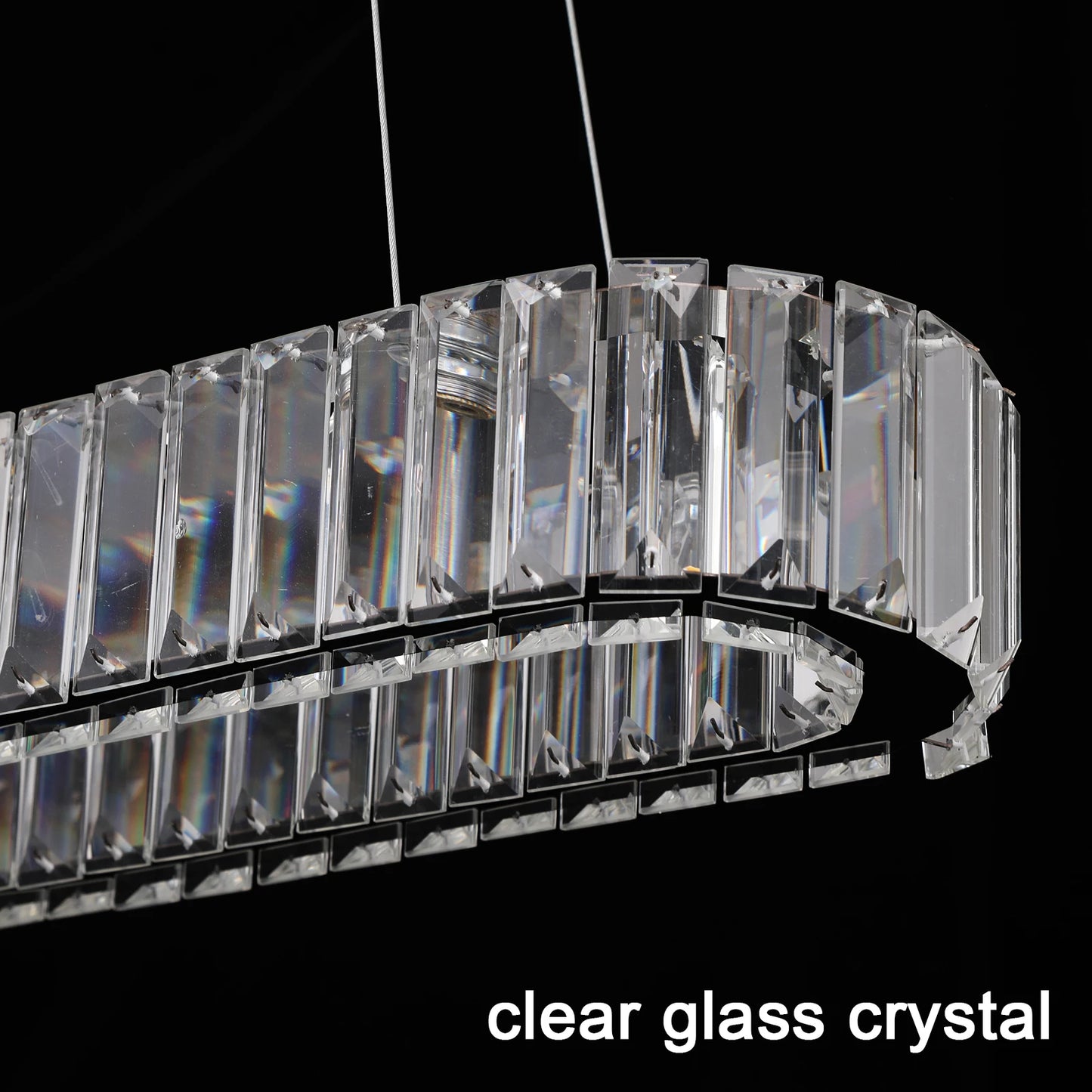 VETRULUS Modern Luxury Crystal Oval LED Chandelier