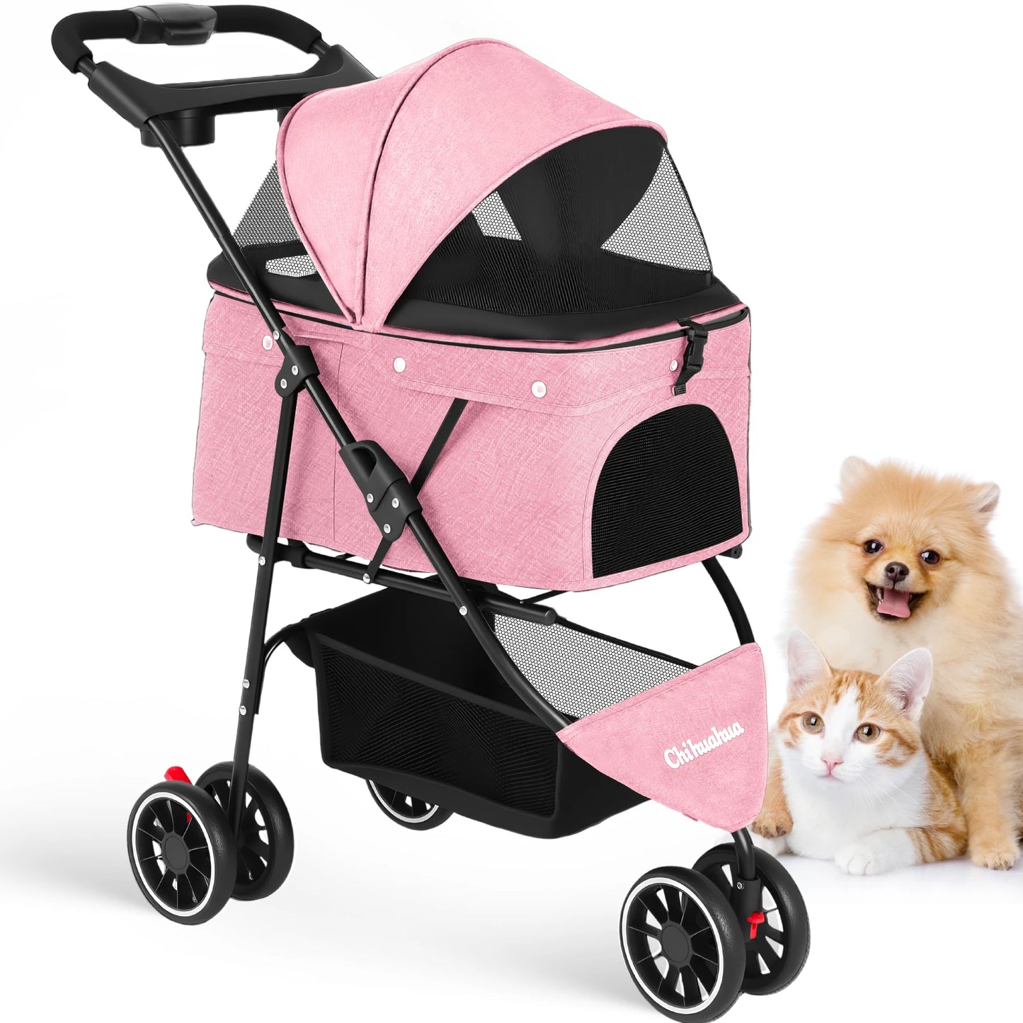 Chihuahua Pet Stroller Small Dogs And Cats Portable Foldable Carrier