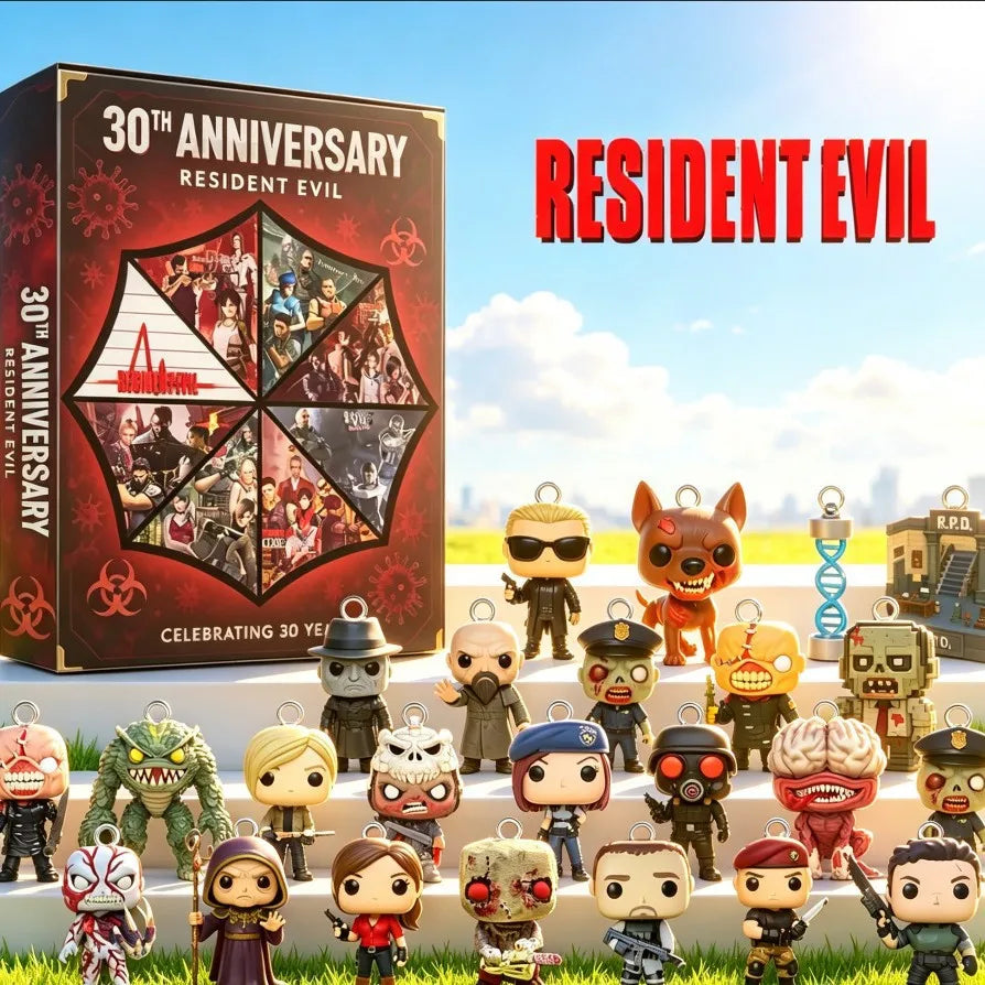 Resident Evil Advent Calendar 30th Advent Calendar 24 Days 2D Acrylic Hanging Ornament Blind Box Halloween Decor Gift