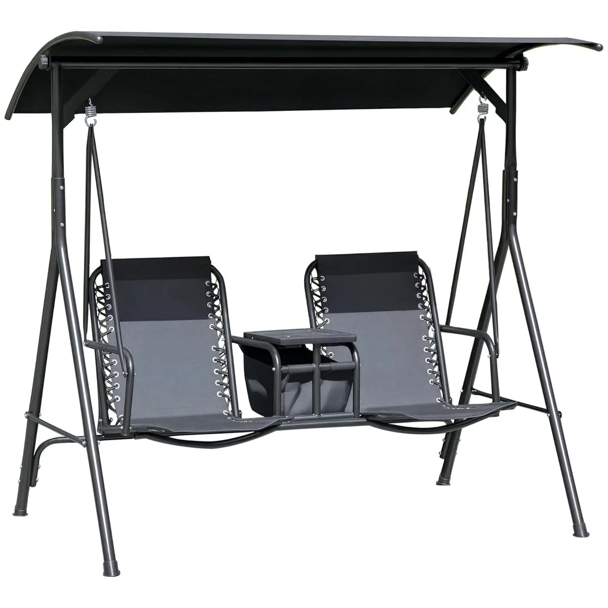HUANZHUANG Patio Swing Chair With Canopy And Storage