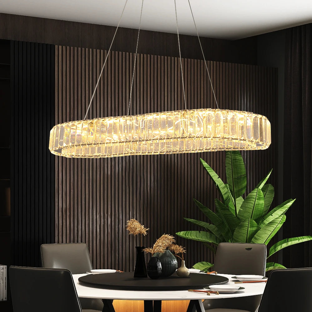 VETRULUS Modern Luxury Crystal Oval LED Chandelier