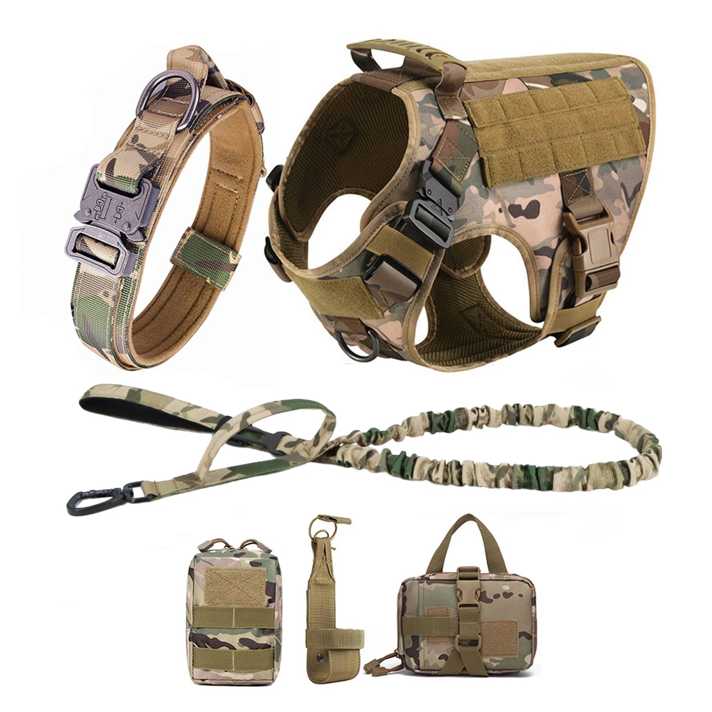 Petravel Tactical Dog Harness Vest With Molle Pouches For Training
