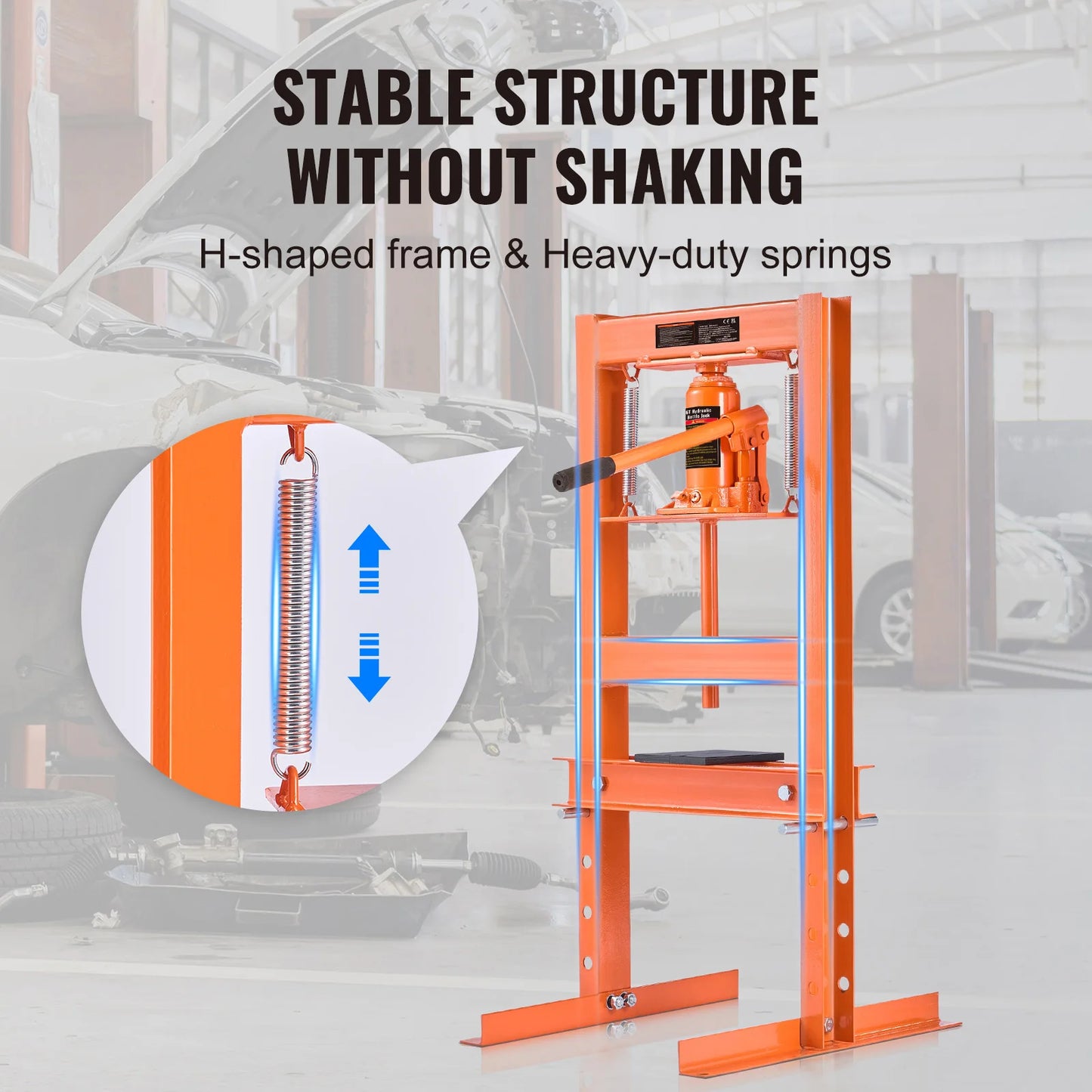 SucceBuy 6T H-Frame Hydraulic Shop Press With Plates