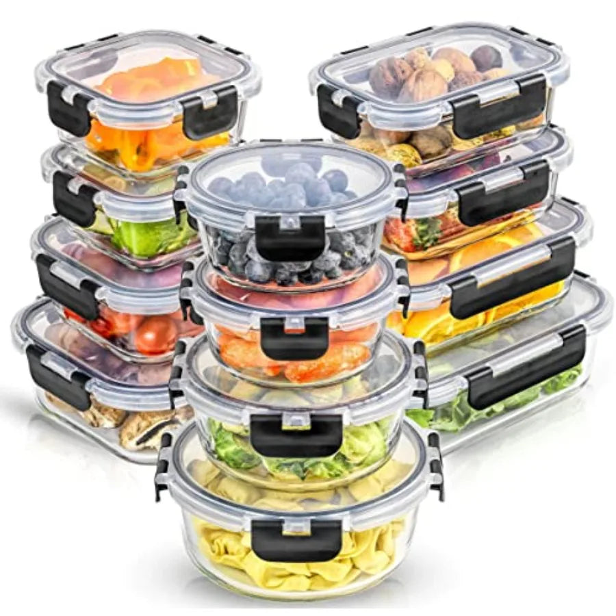 Borosilicate Glass Storage Containers With Lids Airtight Freezer Safe