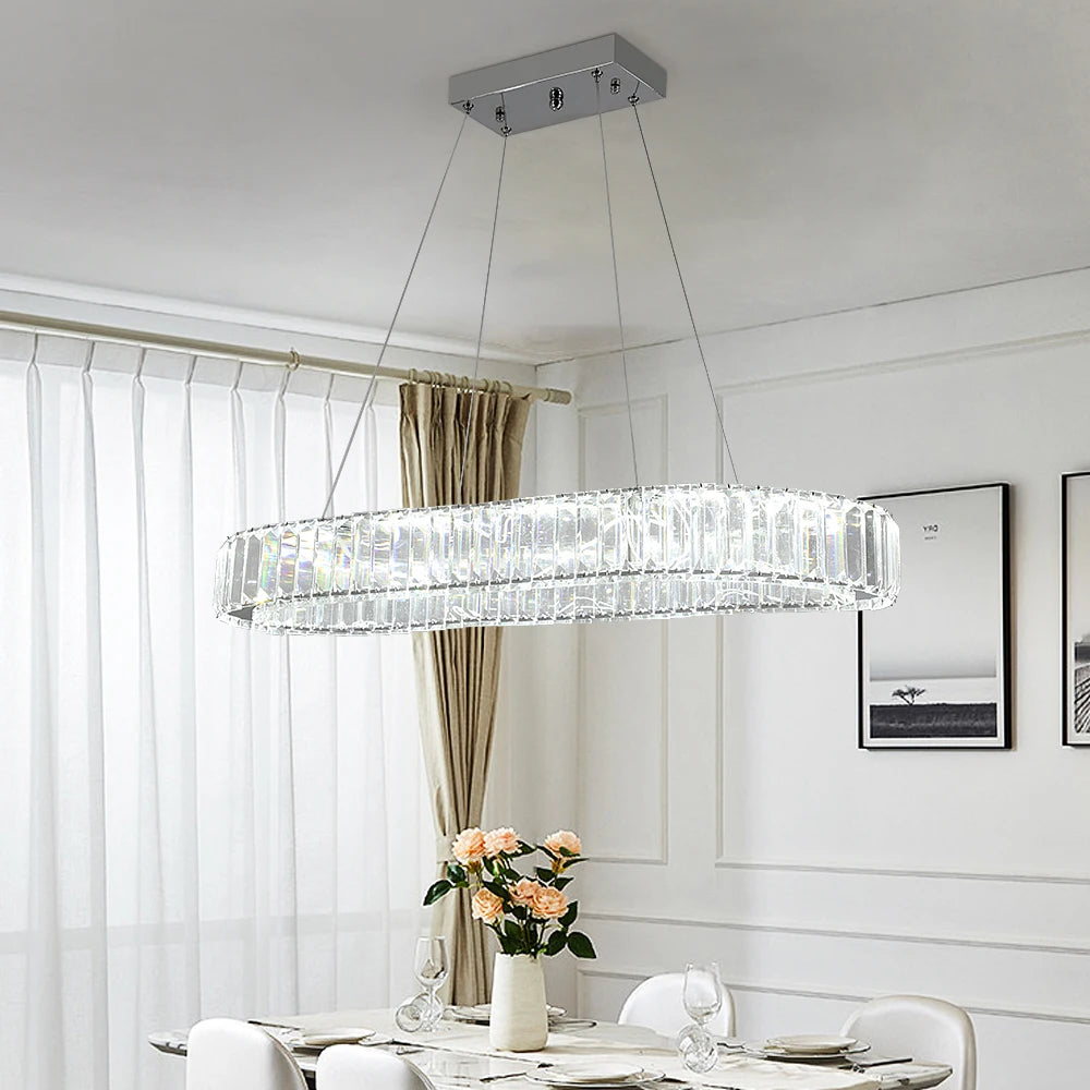 VETRULUS Modern Luxury Crystal Oval LED Chandelier