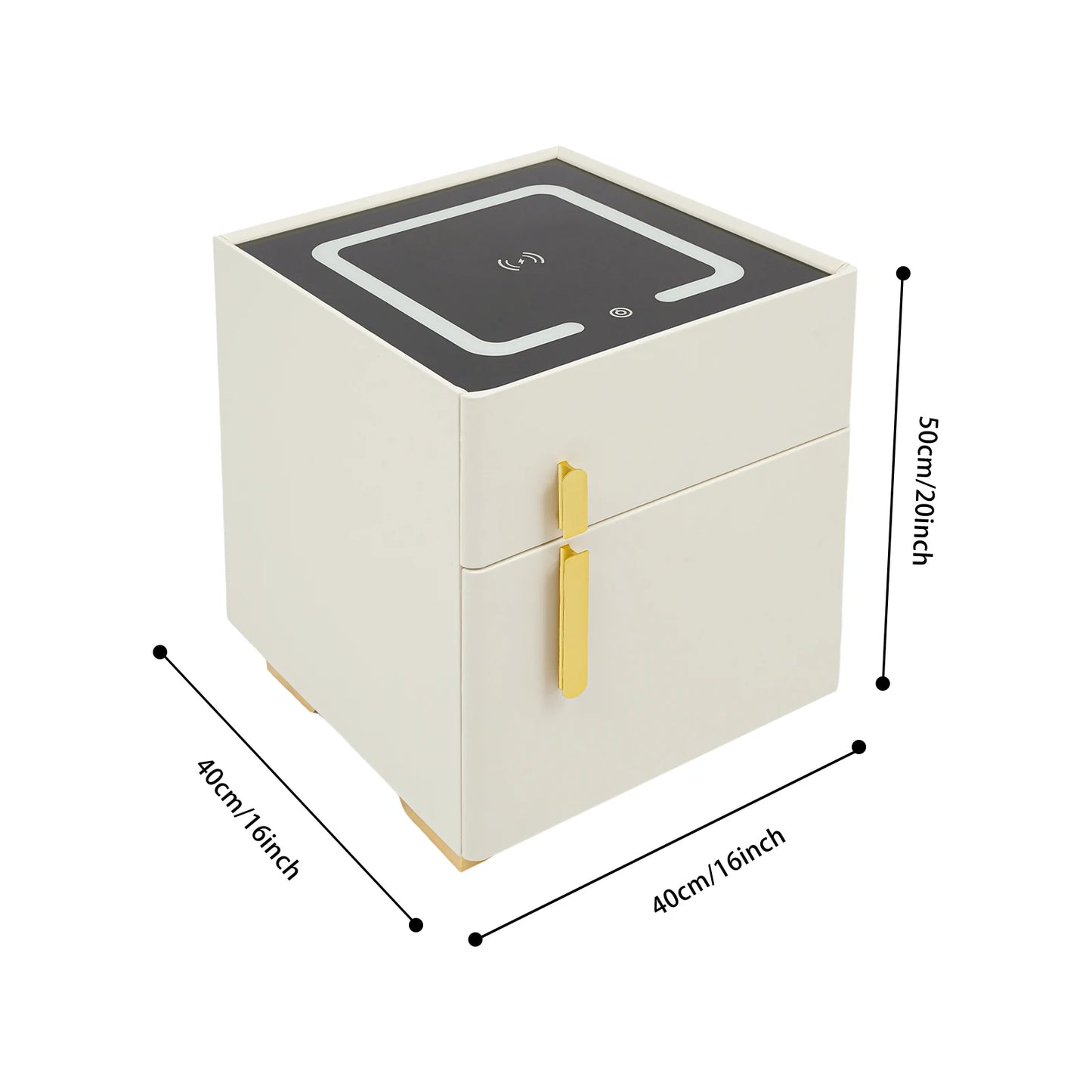 Bymaocar Solid Wood Nightstand With 2 Drawers And Wireless Charging