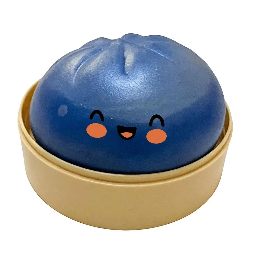 Realistic Giant Dumpling Squeeze Toy With Bamboo Steamer