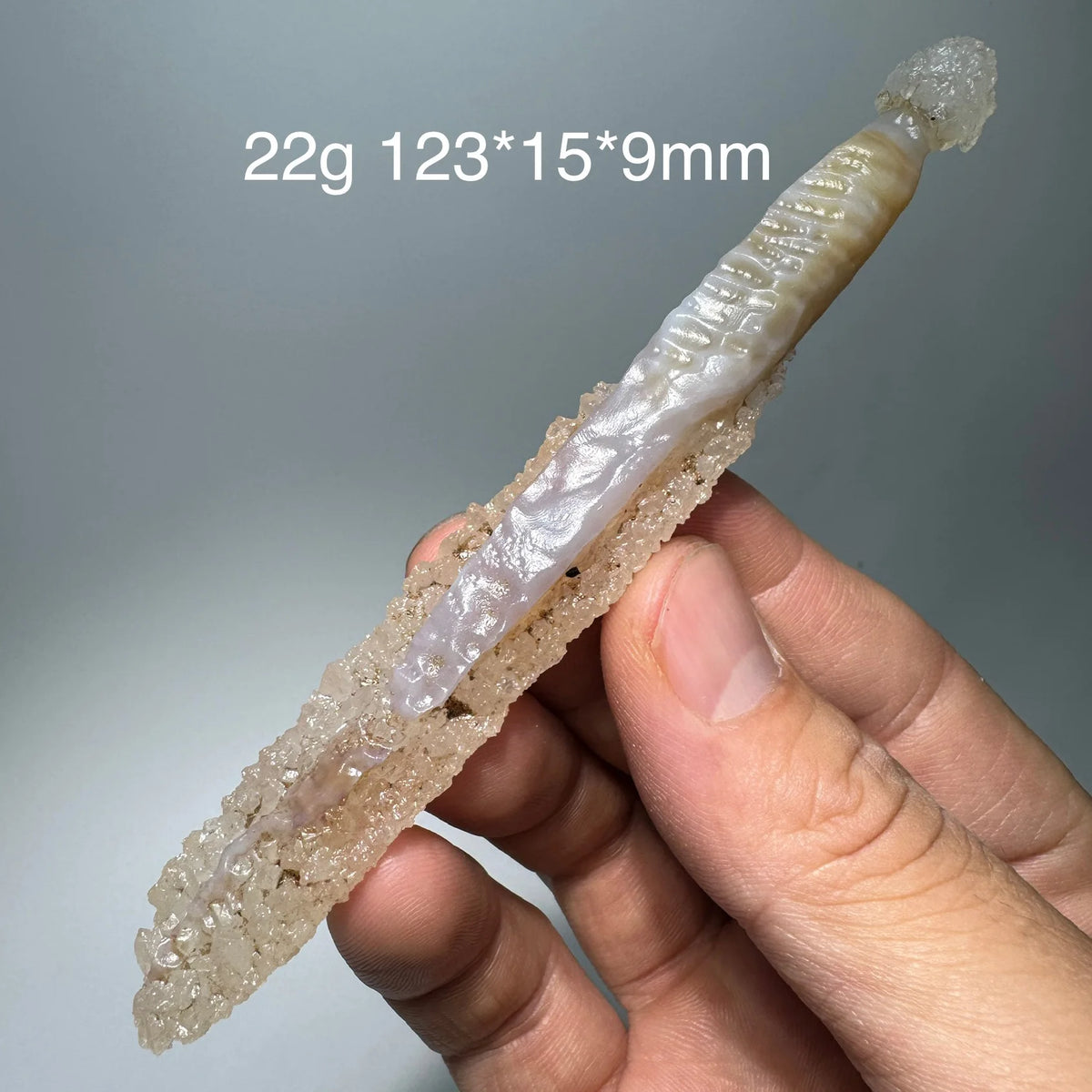 Natural Black Agate Mineral Specimen Energy Crystal Geode Healing Witchcraft Raw Stone Meditation Stick Halloween Decor BM1-33