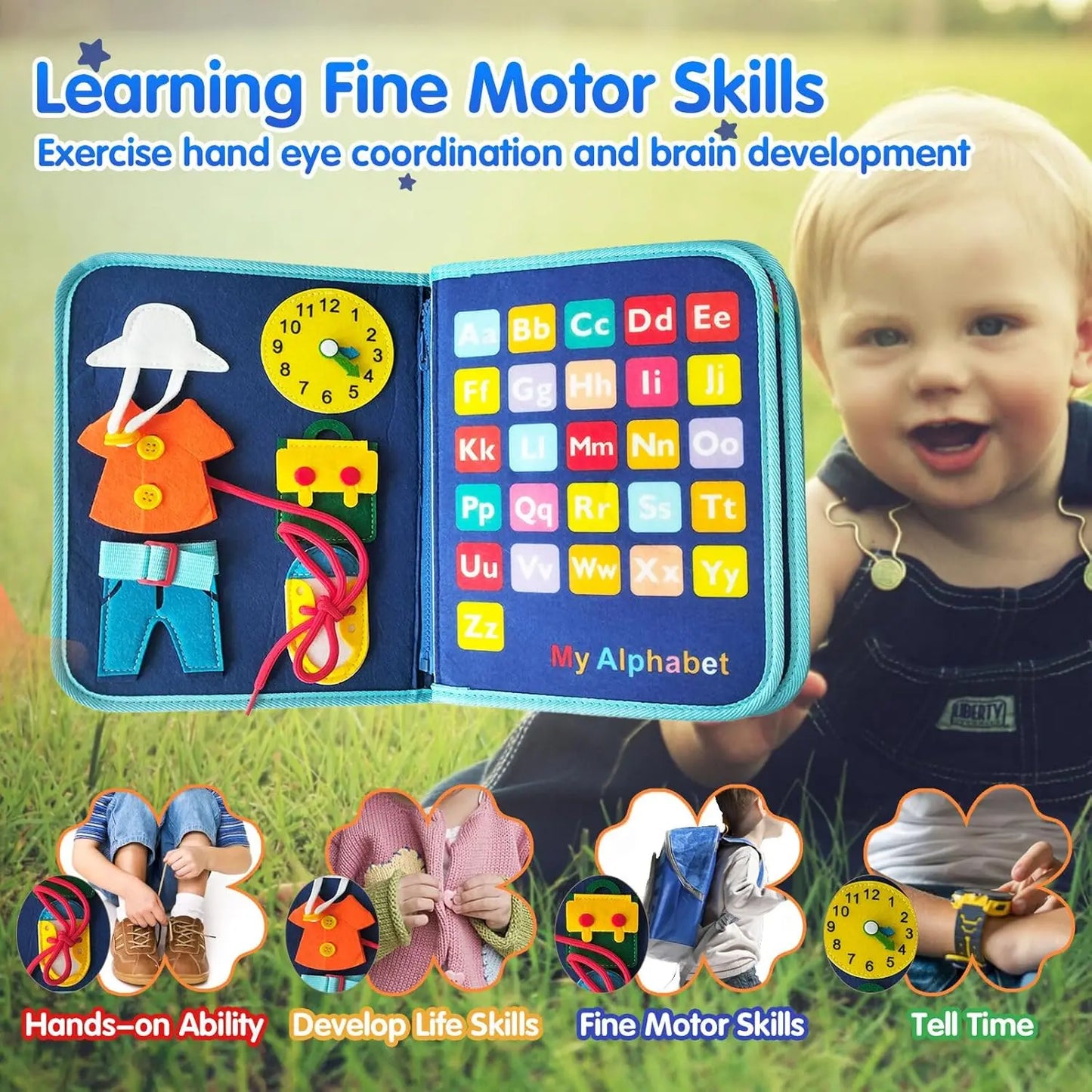 Busy Board Montessori Toy for Toddlers Sensory Learning