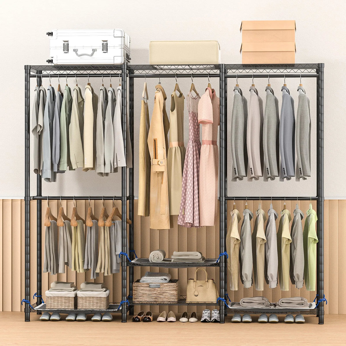 Clothes Rack Storage Organizer Wardrobe Freestanding Heavy Duty