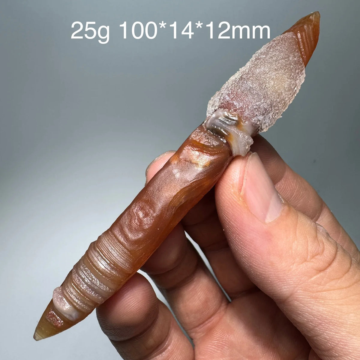 Natural Black Agate Mineral Specimen Energy Crystal Geode Healing Witchcraft Raw Stone Meditation Stick Halloween Decor BM1-33